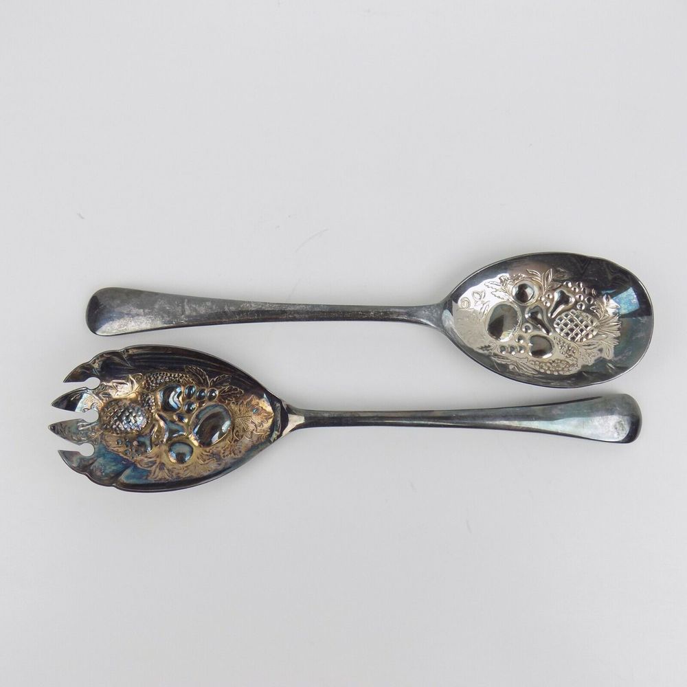 Vintage E.P.S.A.1. Sheffield England compote salad Fork and Spoon Serving Set